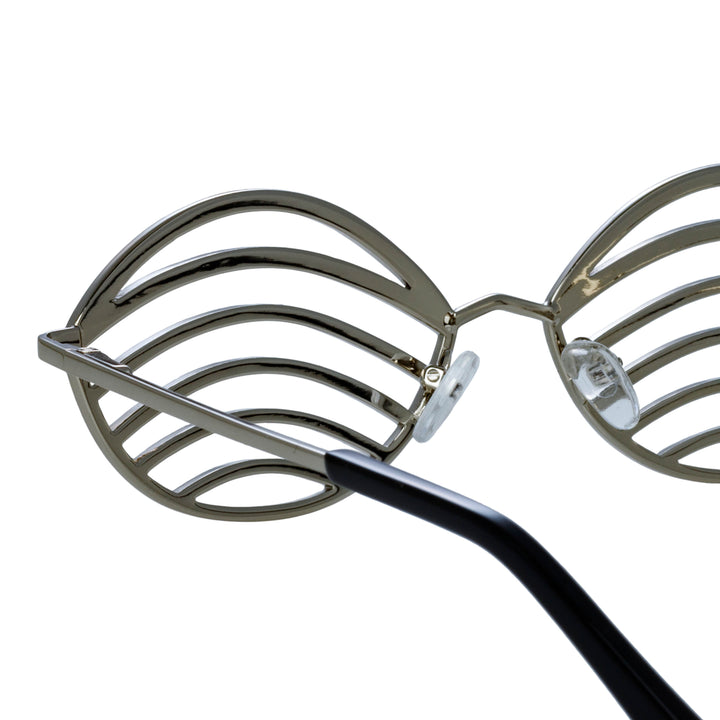 Cat Eye Glasses, White & SIlver