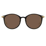 Linda Farrow Linear Gray A C9 Oval Sunglasses